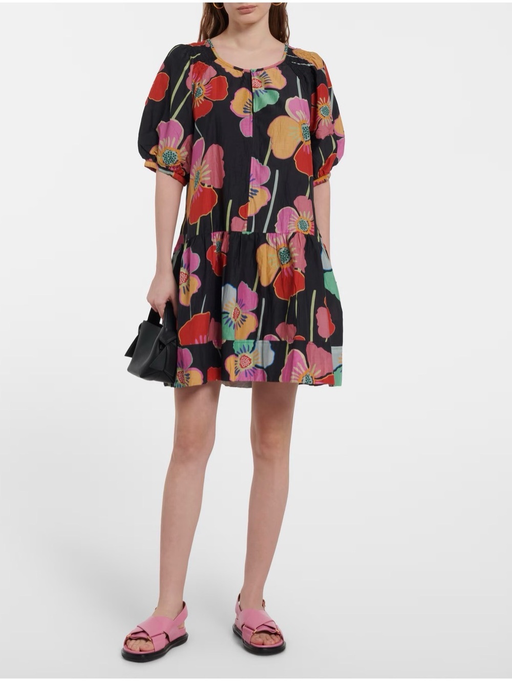 Velvet by Graham & Spencer Rachel Mini Dress – Black Floral, Size M